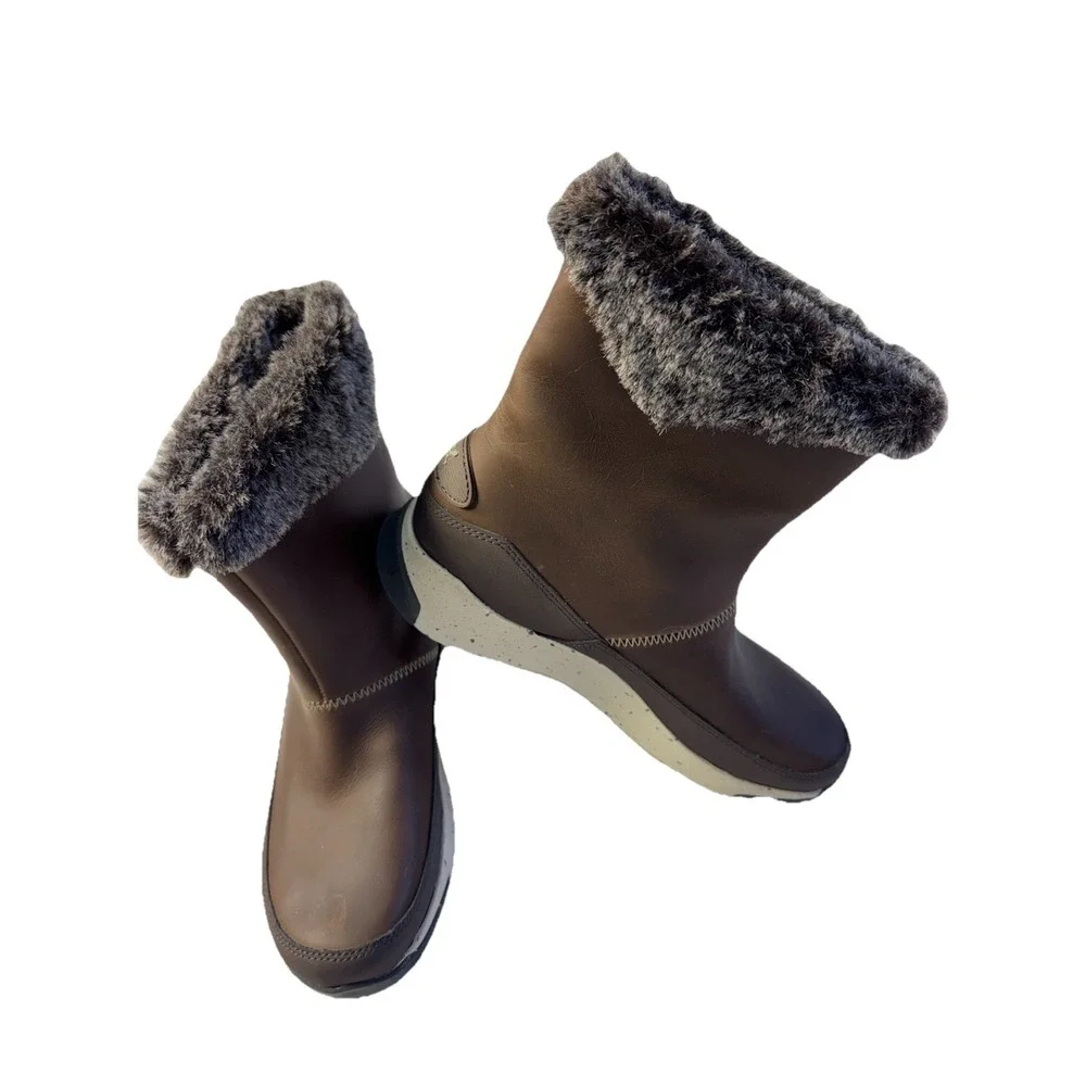 Chaco‎ Borealis Mid Womens 6 Winter Boots Brown Leather Mink Waterproof NEW